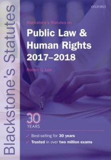 Blackstone's Statutes on Public Law & Human Rights 2017-2018, Paperback Book Blackstone's Statutes on Public Law & Human Rights 2017-2018, Paperback Book