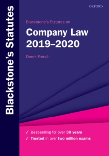 Blackstone's Statutes on Company Law 2019-2020, Paperback / softback Book Blackstone's Statutes on Company Law 2019-2020, Paperback / softback Book