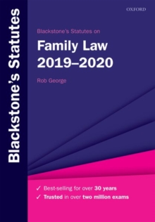 Blackstone's Statutes on Family Law 2019-2020, Paperback / softback Book Blackstone's Statutes on Family Law 2019-2020, Paperback / softback Book