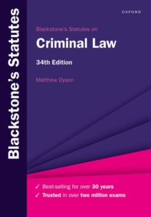 Blackstone's Statutes on Criminal Law 34e