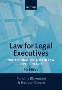 Law for Legal Executives : Professional Diploma in Law, Level 3 Year 1, Paperback Book Law for Legal Executives : Professional Diploma in Law, Level 3 Year 1, Paperback Book