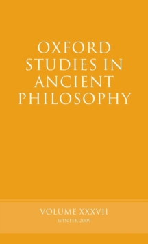 Oxford Studies in Ancient Philosophy Volume 37, Hardback Book Oxford Studies in Ancient Philosophy Volume 37, Hardback Book