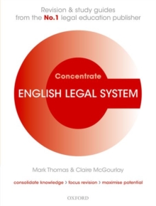 English Legal System Concentrate : Law Revision and Study Guide, Paperback / softback Book English Legal System Concentrate : Law Revision and Study Guide, Paperback / softback Book