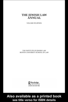 The Jewish Law Annual Volume 14