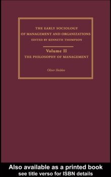 The Philosophy of Management