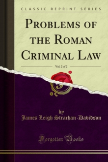 Problems of the Roman Criminal Law