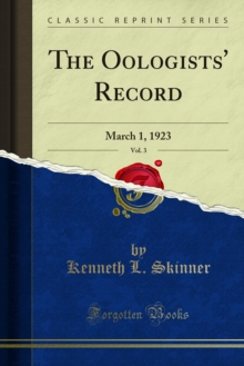 The Oologists' Record : March 1, 1923