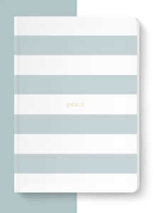 Spirit Stationery Striped A5 Notebook : Dusty Blue