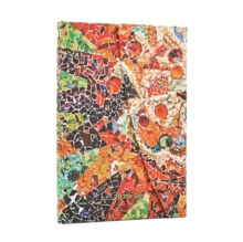 2026 Gaudi's Sun (Gaudis Mosaics) Mini 18-month Horizontal Hardcover Flexi Dayplanner 2025-2026 (Wrap Closure)