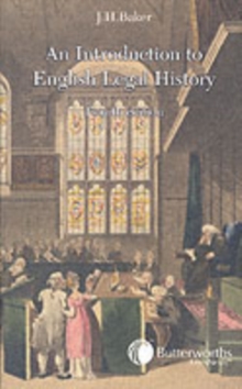 An Introduction to English Legal History, Paperback Book An Introduction to English Legal History, Paperback Book