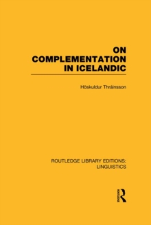 On Complementation in Icelandic, Hardback Book On Complementation in Icelandic, Hardback Book