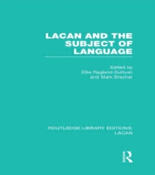 Lacan and the Subject of Language, Hardback Book Lacan and the Subject of Language, Hardback Book