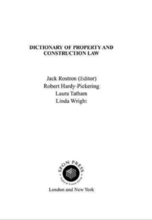 Dictionary of Property and Construction Law, Paperback Book Dictionary of Property and Construction Law, Paperback Book