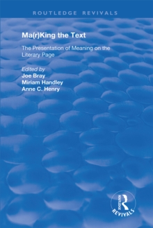 Ma(r)king the Text : The Presentation of Meaning on the Literary Page