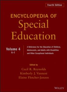 Encyclopedia of Special Education, Volume 4 : A Reference for the Education of Children, Adolescents, and Adults Disabilities and Other Exceptional Individuals, Hardback Book Encyclopedia of Special Education, Volume 4 : A Reference for the Education of Children, Adolescents, and Adults Disabilities and Other Exceptional Individuals, Hardback Book