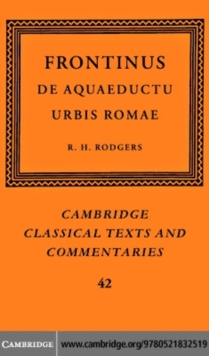 Frontinus: De Aquaeductu Urbis Romae