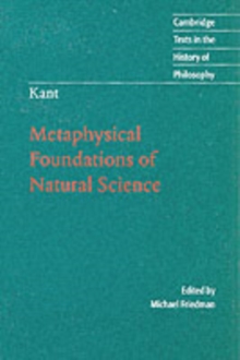 Kant: Metaphysical Foundations of Natural Science