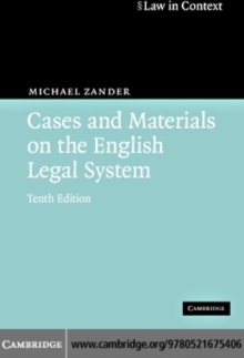 Cases and Materials on the English Legal System