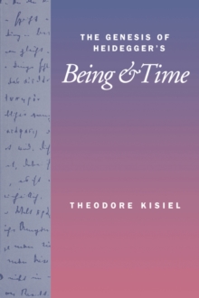 The Genesis of Heidegger's "Being and Time", Paperback Book The Genesis of Heidegger's "Being and Time", Paperback Book