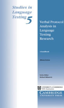 Verbal Protocol Analysis in Language Testing Research : A Handbook, Paperback / softback Book Verbal Protocol Analysis in Language Testing Research : A Handbook, Paperback / softback Book