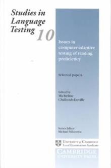 Issues in Computer-Adaptive Testing of Reading Proficiency : Studies in Language Testing 10, Hardback Book Issues in Computer-Adaptive Testing of Reading Proficiency : Studies in Language Testing 10, Hardback Book