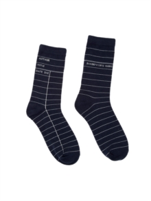 Library Card (Navy) Socks - Small