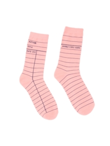 Library Card (Pink) Socks - Large