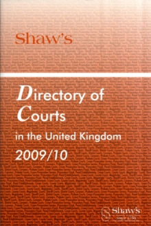 SHAWS DIRECTORY COURTS UK 2009/10, Book SHAWS DIRECTORY COURTS UK 2009/10, Book