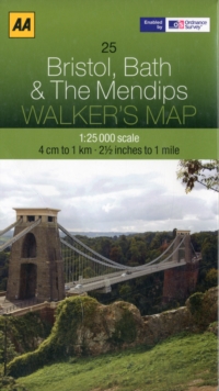 Bristol, Bath and the Mendips, Sheet map, folded Book Bristol, Bath and the Mendips, Sheet map, folded Book