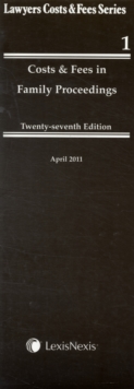 Costs and Fees in Family Proceedings, Paperback Book Costs and Fees in Family Proceedings, Paperback Book