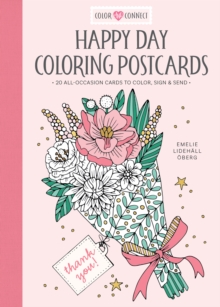 Schiffer Publishing Ltd Happy Day Coloring Postcards , 20 All-Occasion Cards To Color, Sign, And Send