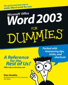 Word 2003 For Dummies, Paperback Book Word 2003 For Dummies, Paperback Book