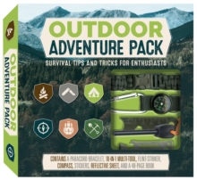 Outdoor Adventure Pack : Survival Tips and Tricks for Enthusiasts - Contains a Paracord Bracelet, 10-in-1 Multi-tool, Flint-striker, Compass, Stickers, Reflective Sheet, and a 48-page Book