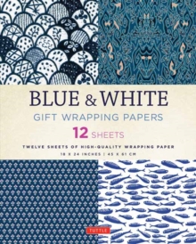 Blue & White Gift Wrapping Papers - 12 Sheets : 18 x 24 inch (45 x 61 cm) Wrapping Paper