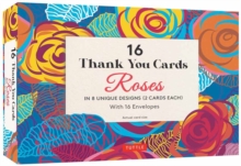 16 Thank You Cards, Roses : 4 1/2 x 3 inch blank cards in 8 Lovely Designs (2 each) with 16 Envelopes