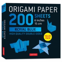 Origami Paper 200 sheets Royal Blue 6" : Solid Royal Blue 200 double-sided origami sheets and folding instructions for 9 projects.