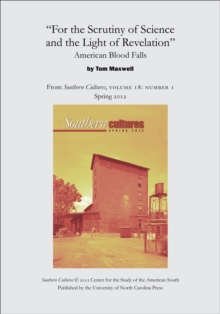 "For the Scrutiny of Science and the Light of Revelation": American Blood Falls : An article from Southern Cultures 18:1, Spring 2012