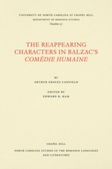 The Reappearing Characters in Balzac's ComA (c)die Humaine, Paperback / softback Book The Reappearing Characters in Balzac's ComA (c)die Humaine, Paperback / softback Book