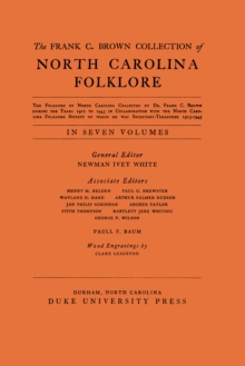 The Frank C. Brown Collection of NC Folklore : Vol. V: The Music of the Folk Songs