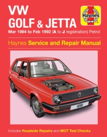 VW Golf & Jetta Mk 2 Petrol (Mar 84 - Feb 92) Haynes Repair Manual