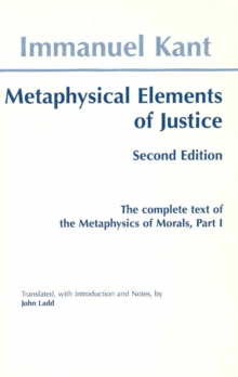 Metaphysical elements of Justice, Paperback Book Metaphysical elements of Justice, Paperback Book