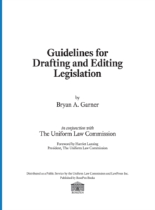 Guidelines for Drafting and Editing Legislation