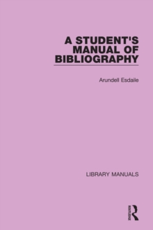 A Student's Manual of Bibliography