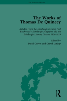 The Works of Thomas De Quincey, Part I Vol 6