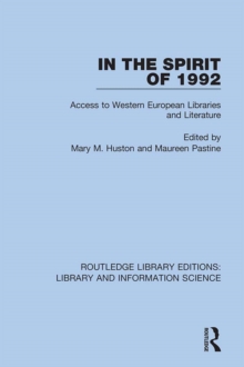 In the Spirit of 1992 : Access to Western European Libraries and Literature