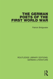 The German Poets of the First World War