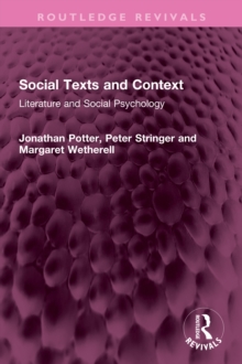 Social Texts and Context : Literature and Social Psychology