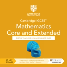 Cambridge IGCSE Mathematics Core and Extended Digital Teacher's Resource - Individual User Licence Access Card (5 Years' Access)