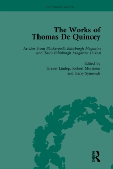 The Works of Thomas De Quincey, Part II vol 9