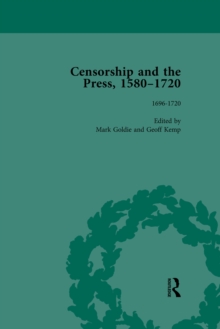 Censorship and the Press, 1580-1720, Volume 4